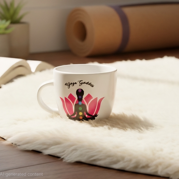 Yoga Goddess Chakra Mug 17oz Stoneware | Custom Handcrafted Avesta Project 62 - Picture 2 of 7